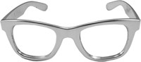 Blues Brother Bril Metallic Zilver met blank glas