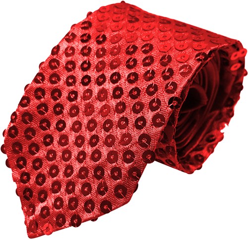 Stropdas Disco Pailletten Rood