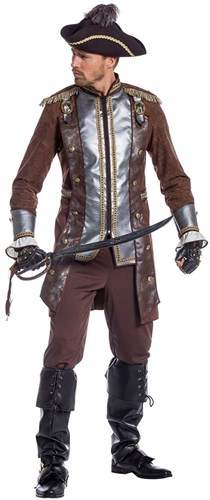 Piratenkostuum Bruin-Zilver Luxe voor heren