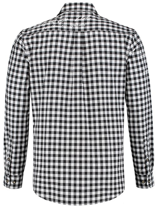 Tiroler Trachtenhemd Zwart/Wit Luxe (100% kat)  -2