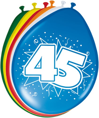 Ballonnen 45 jaar 8st