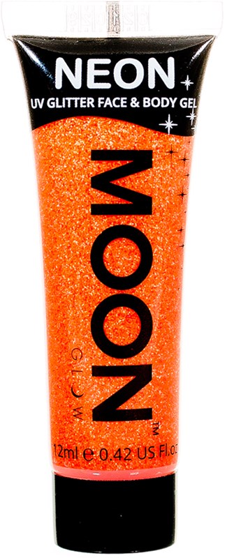 UV Gezicht en Body Schmink Glitter Oranje (12ml)