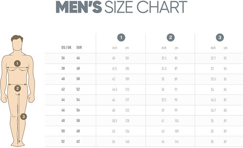 Heren Maattabel (Opposuits)
