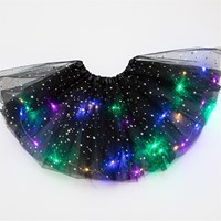 Kinder Tule Rokje Zwart met Gekleurde LED-lichtjes (2)