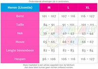Maattabel Licente - Heren (9250)