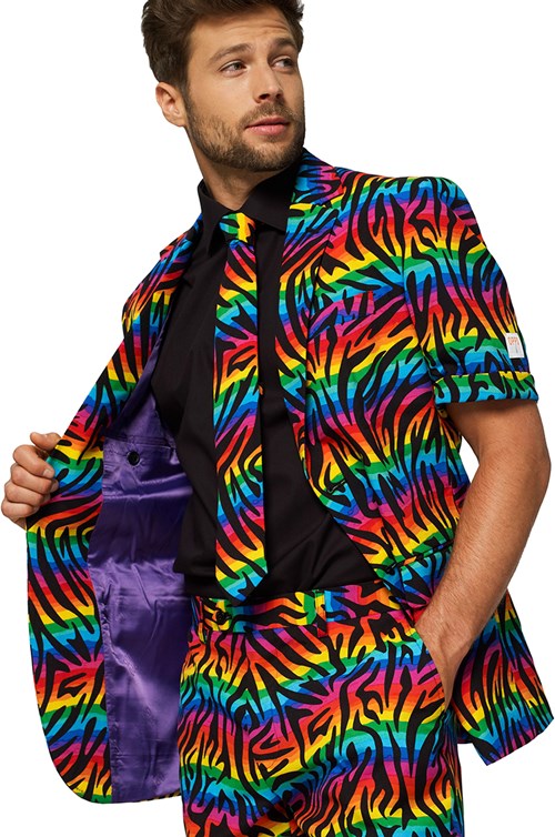Herenkostuum Summer OppoSuits Wild Rainbow (binnenkant colbert)