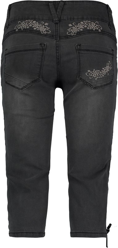 Tiroler Dames Trachten 3/4 Jeans Zwart (achterkant)