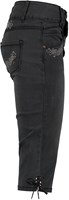 Tiroler Dames Trachten 3/4 Jeans Zwart (zijkant)