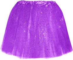 Tule Rokje Paars met Glitter