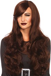 Lange Krullen Pruik Wavy Bruin