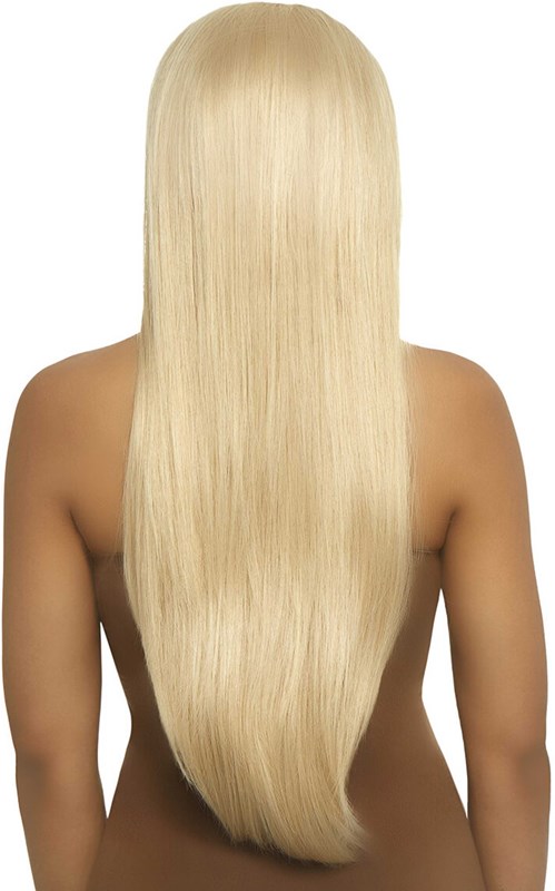 Pruik Lang Stijl Haar Blond Luxe (achterkant)