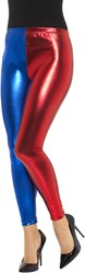 Harlequin Cosplay Legging Rood/Blauw