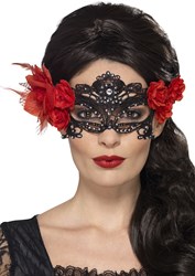 Kanten Oogmasker Day of the Dead (Strass en Rozen)