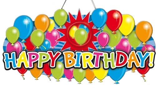 Deurbord Happy Birthday 3D 53x26cm