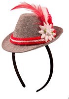Diadeem Tiroler Hoedje Grijs/Rood
