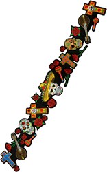 Hoedenband Applicatie Day of the Dead (65cm)