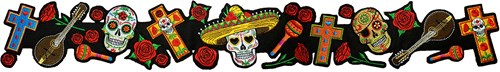 Hoedenband Applicatie Day of the Dead (65cm)-2