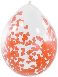 Confetti Ballonnen 4st 30cm Hartjes