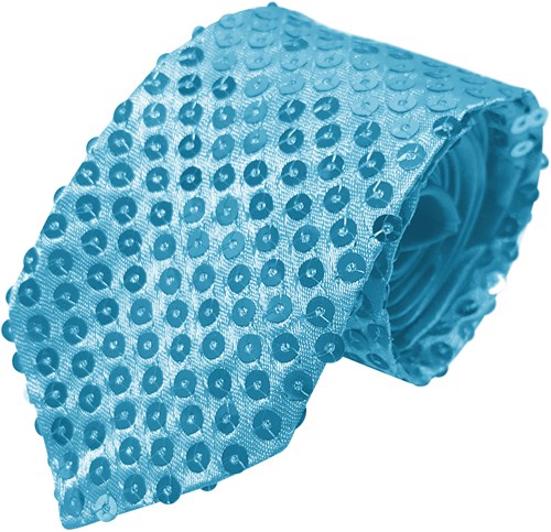 Stropdas Disco Pailletten Turquoise