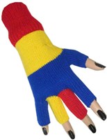 Vingerloze Handschoenen Rood/Geel/Blauw
