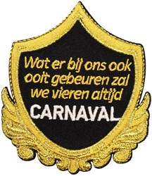 Embleem Wij Vieren Carnaval - 8x7cm
