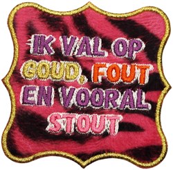 Embleem Goud Fout Stout - 8x8cm