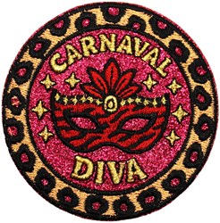 Embleem Carnaval Diva - 8x8cm