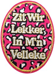 Embleem Lekker In Mijn Velleke Panter - 9,5x 7cm