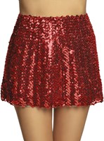Mini Rokje Pailletten Rood voor dames (1)