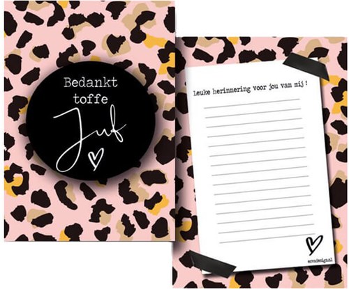 Kaart Juf Roze Leopard