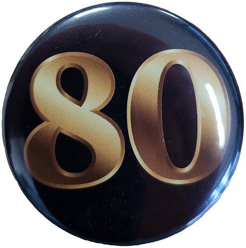 Button Zwart Goud 80 Jaar