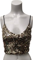Crop Top Pailletten Goud
