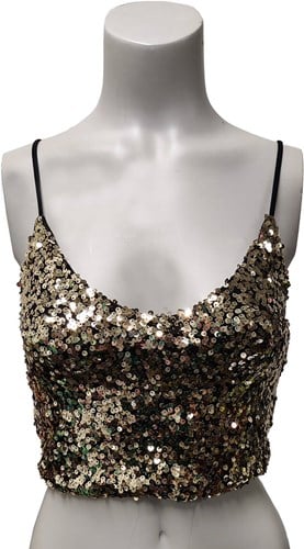 Crop Top Pailletten Goud