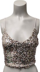 Crop Top Pailletten Champagne