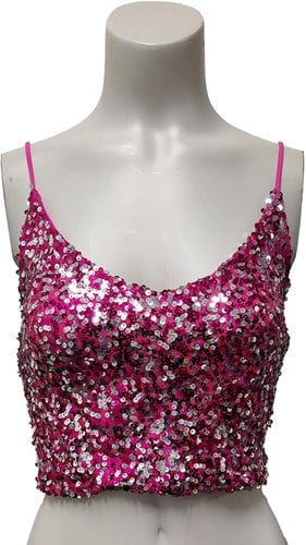 Crop Top Pailletten Pink