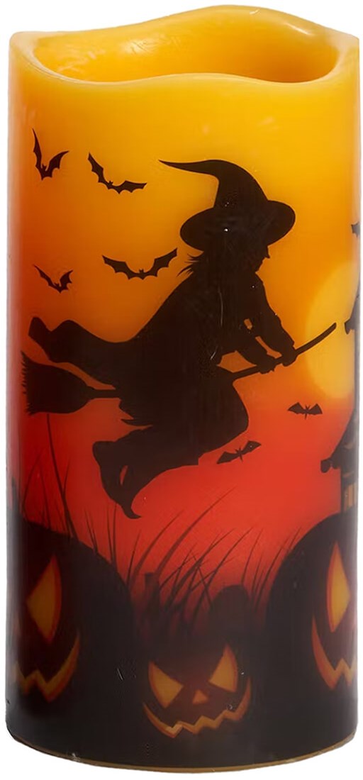 Halloween LedKaars Heks/Pompoen 15x7,5cm Kopen?