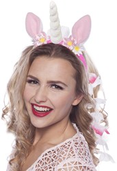 Diadeem Eenhoorn Roze-Wit (Unicorn) 