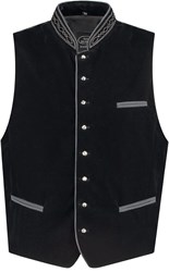 Tiroler Trachten Vest Zwart (Polyesther Fluweel)