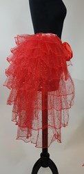 Tule Rokje Burlesque Rood met Glitter