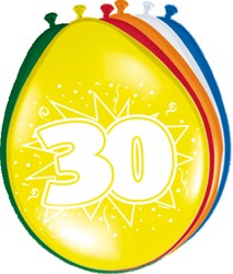 Ballonnen 30 jaar 8st