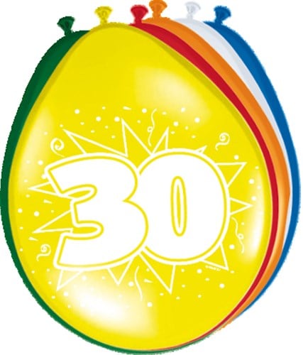 Ballonnen 30 jaar 8st