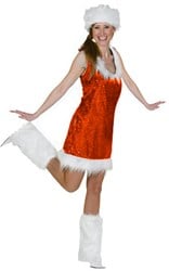 Pailletten Jurkje Glitter+Beenwarmers Oranje 