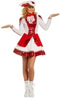 Carnavalife Jas Devil Damespruik, wit en zwart, Crudelia de Vil, kostuum, rode lange handschoenen en sigaar Devil, voor Dalmatiër-kostuum