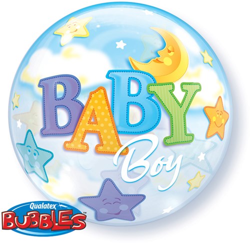 Bubble Ballon Baby Boy Moon Stars