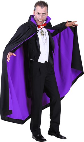 Dracula Cape Luxe Zwart/Paars 