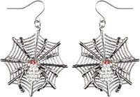 Oorbellen Ruby Spider + web