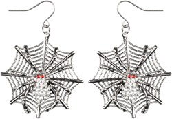 Oorbellen Ruby Spider + web