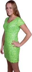 Jurkje Pailletten Diva Neon Groen