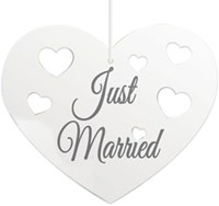 Hangdecoratie Just Married Harten 5st.