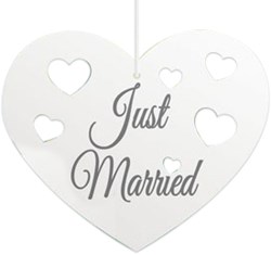 Hangdecoratie Just Married Harten 5st.